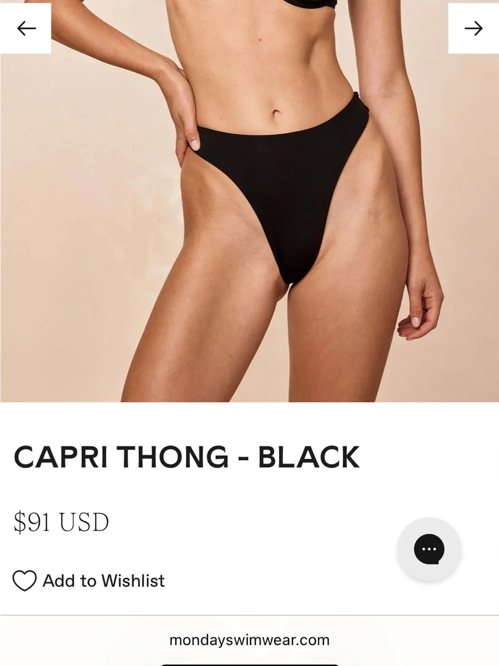 Monday Swimwear SET Black Halter Triangle Bikini Top and Capri Thong